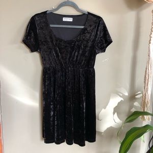 American Apparel Black Crushed Velvet Dress